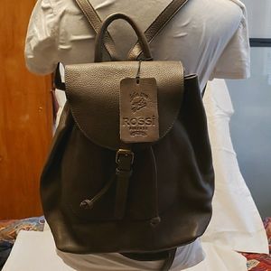Taupe/Gray New Italian Leather Backpack